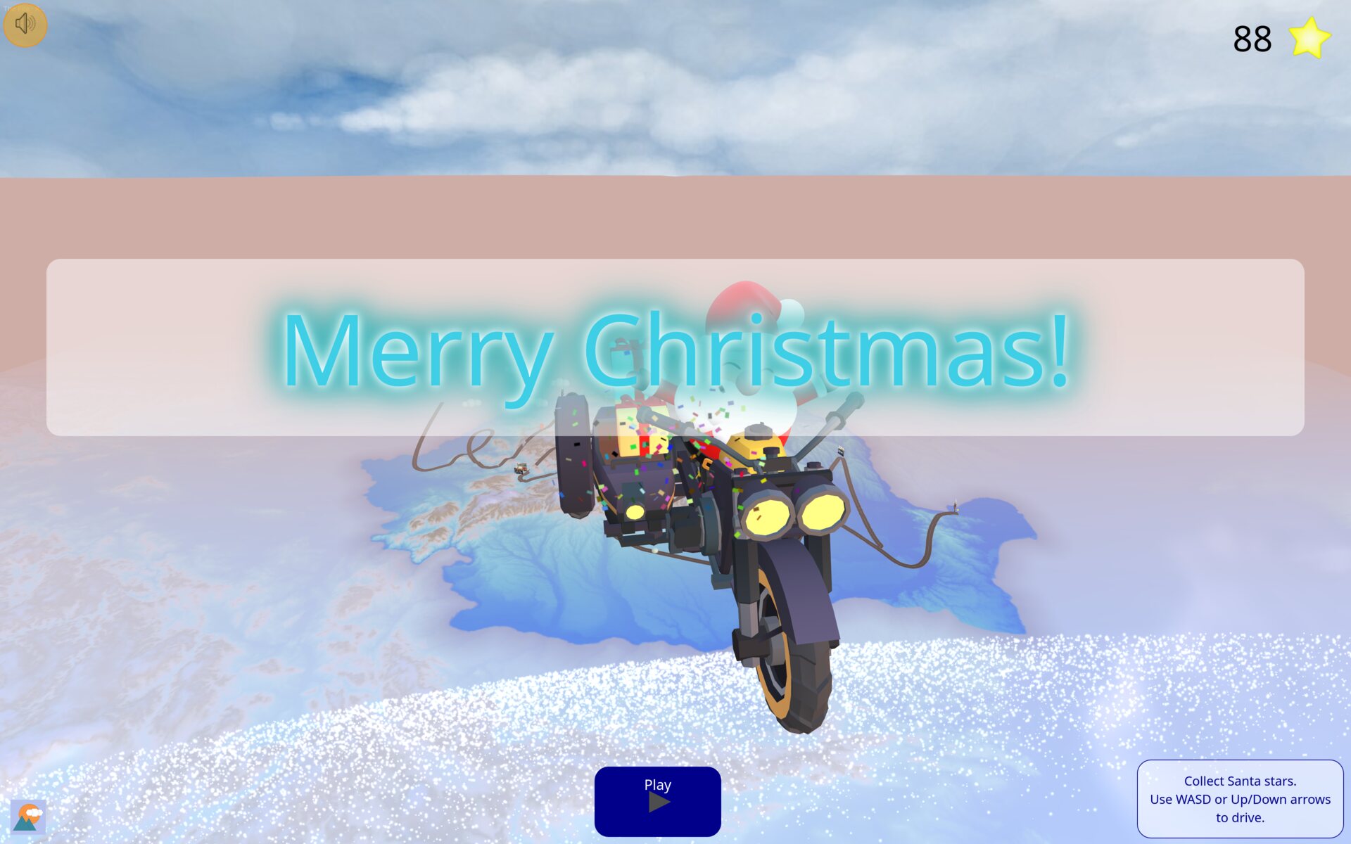 A Christmas ride across real snowy hills