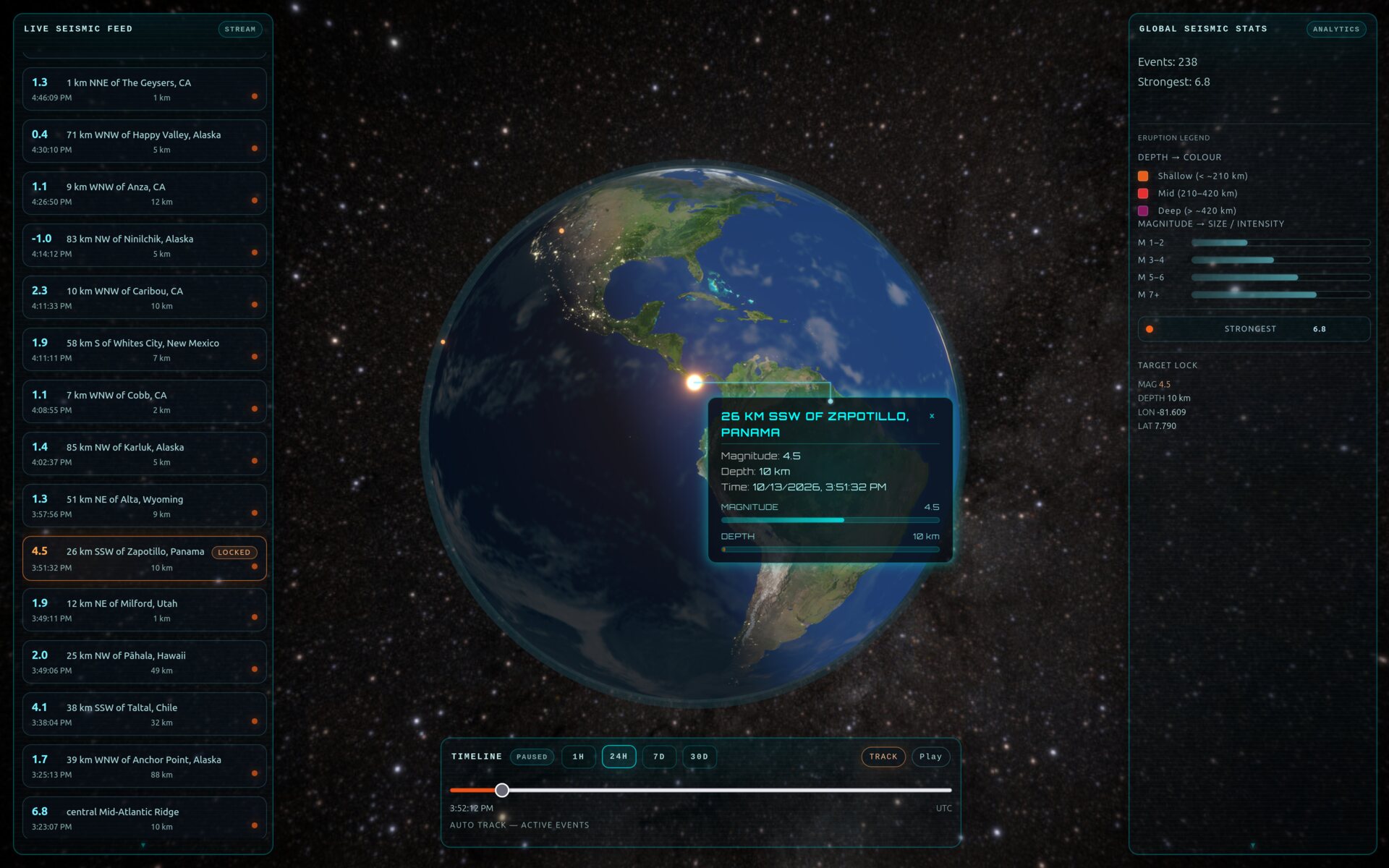 Live earthquakes on a planet you can turn in your hands
